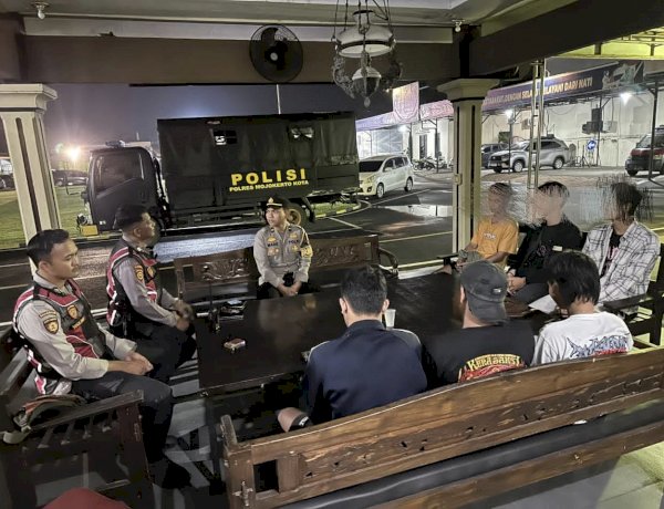 Patroli Pamapta Polres Mojokerto Kota Gagalkan Tawuran Jelang Sahur