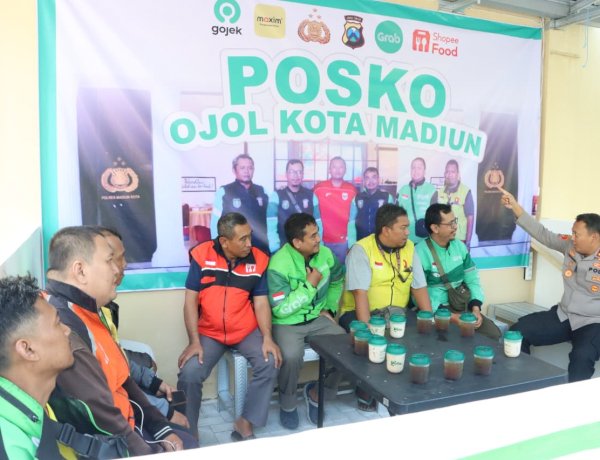 Perkuat Sinergitas, Polres Madiun Kota Resmikan Posko Ojol Kamtibmas