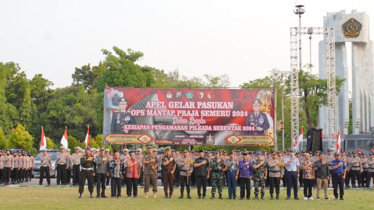 Gelar Pasukan Operasi Mantap Praja Semeru 2024, Sidoarjo Siap Pilkada Aman