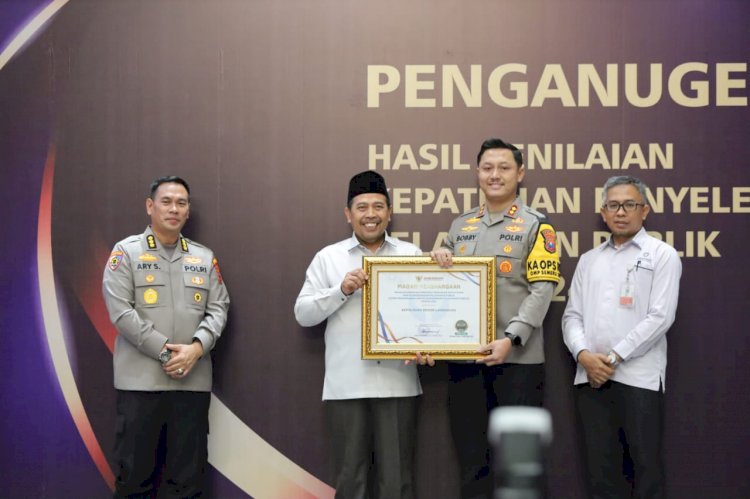 Polres Lamongan Raih Penghargaan Peringkat Pertama Inovasi Yanlik Tahun 2024 Kategori A dari Ombudsman RI