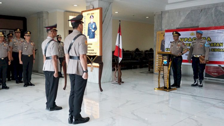 Kapolresta Sidoarjo Pimpin Sertijab Kapolsek Taman, Tekankan Integritas dan Pelayanan Prima